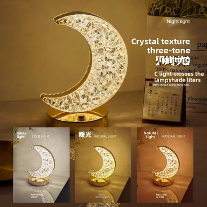 Crystal Diamond Moon Table Lamp